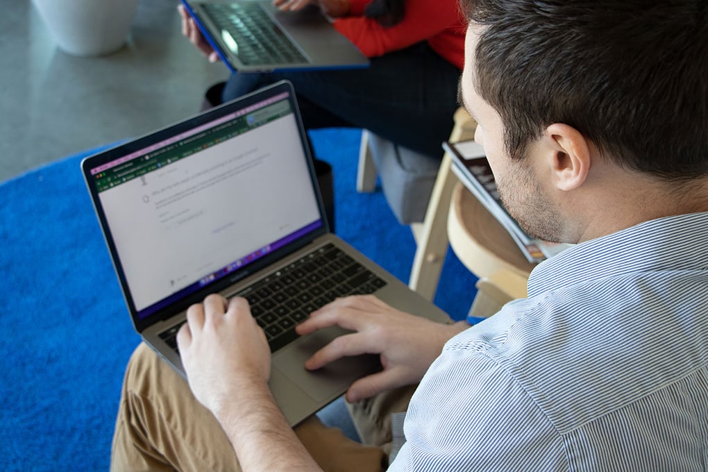 Man Working On Laptop